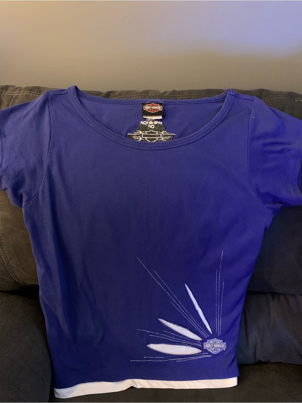 Harley-Davidson Royal Blue Short Sleeve Tee with White Accent